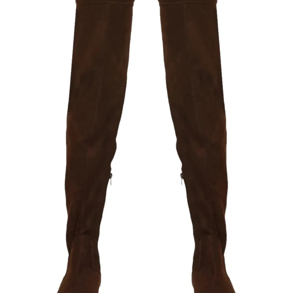 Forever 21 Over the Knee Brown Faux Suede Leather Boots. - Picture 5 of 13